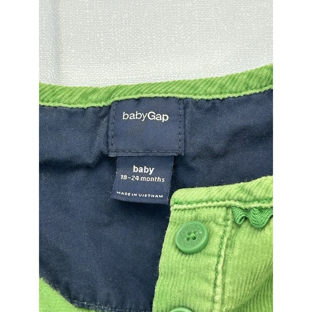 Baby Gap Corduroy Tunic Top Girls 18-24 Months Green Long Sleeve Peplum Fall